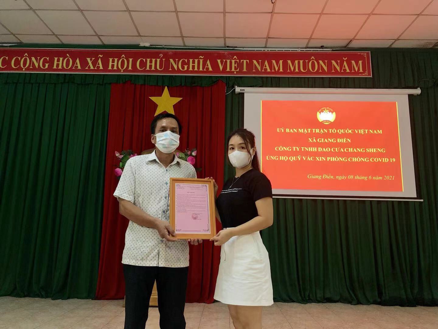 CTY DAO CƯA CHANG SHENG VN ỦNG HỘ QUỸ VẮC XIN PHÒNG CHỐNG COVID 19
